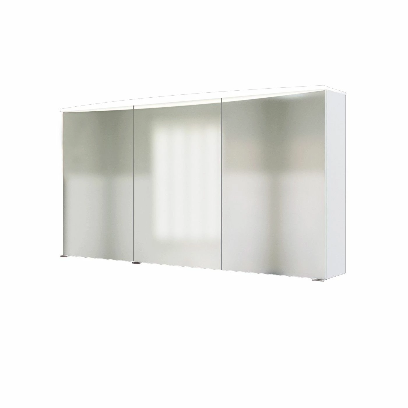 Armoire De Toilette Florent Courbée 100cm 3 Portes & Barre LED - Blanc 2 Armoire De Toilette Florent Courbée 100cm 3 Portes & Barre LED - Blanc – Image 2
