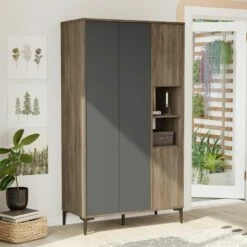 Armoire Locelso | Panneau Mélaminé 18mm | Marron Anthracite -EMOB-MEUBLES Ventes 956LCS1711 20 202 4a44