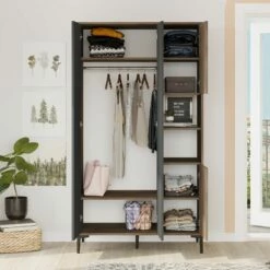 Armoire Locelso | Panneau Mélaminé 18mm | Marron Anthracite -EMOB-MEUBLES Ventes 956LCS1711 20 204 b8fd