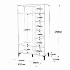 Armoire Locelso | Panneau Mélaminé 18mm | Marron Anthracite -EMOB-MEUBLES Ventes 956LCS1711 20 207 0c19