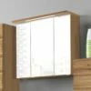 Armoire De Toilette Bobbi 80cm Modèle 1 3 Portes & Eclairage LED - Chêne