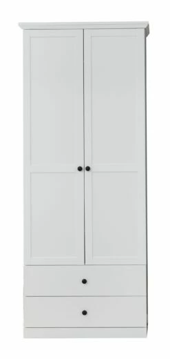 Armoire Moderne Avec 2 Portes, 2 Tiroirs Et 5 étagères - Décor Blanc 11 Armoire Moderne Avec 2 Portes, 2 Tiroirs Et 5 étagères - Décor Blanc -EMOB-MEUBLES Ventes Brandson Baxter GD 1860 118 01 frontal Freisteller a683