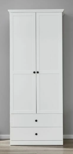 Armoire Moderne Avec 2 Portes, 2 Tiroirs Et 5 étagères - Décor Blanc 10 Armoire Moderne Avec 2 Portes, 2 Tiroirs Et 5 étagères - Décor Blanc -EMOB-MEUBLES Ventes Brandson Baxter GD 1860 118 01 frontal becf