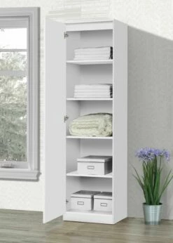 Armoire à Vêtements Darcis 1 Porte - Blanc -EMOB-MEUBLES Ventes DAKAR TR WR1D 52D WH OPEN HR 1 380d