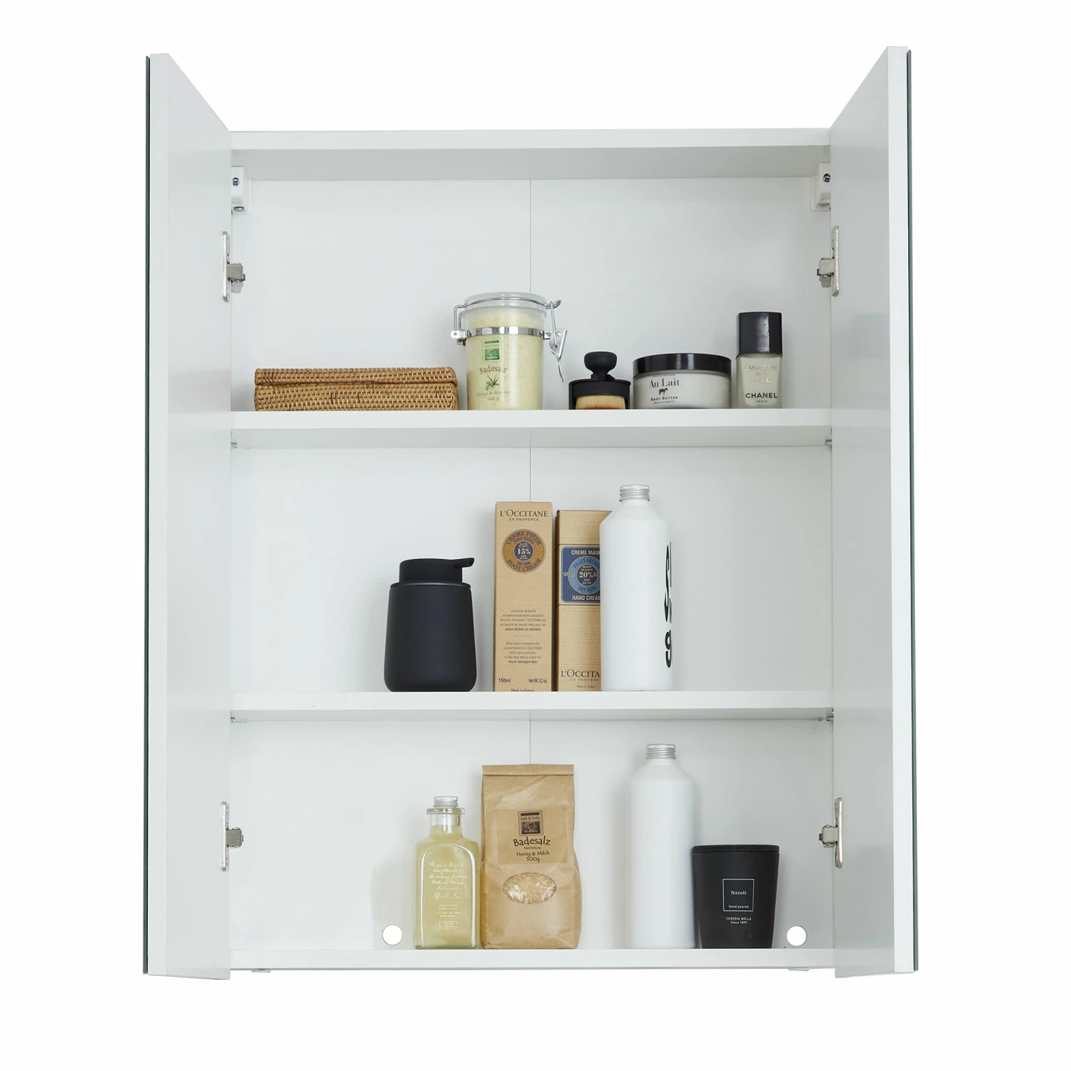 Armoire De Toilette Line : Blanc, Adapté Aux Pièces Humides, 2 Portes, 2 étagères – Image 7