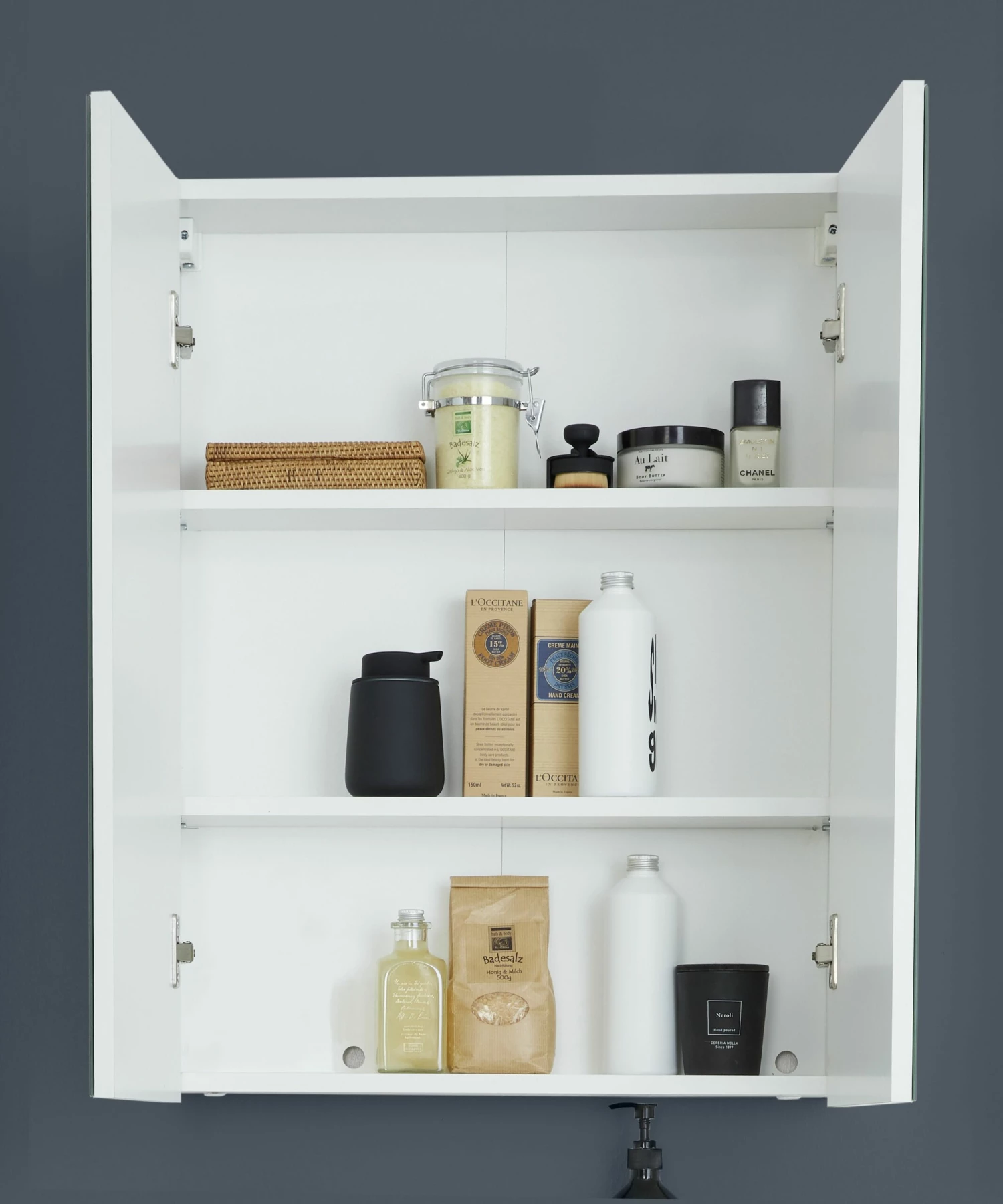 Armoire De Toilette Line : Blanc, Adapté Aux Pièces Humides, 2 Portes, 2 étagères – Image 8