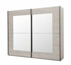 Armoire Maité 200cm, 2 Portes - Décor En Chêne Gris