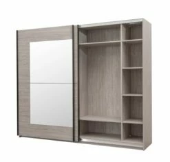 Armoire Maité 250cm, 2 Portes - Décor En Chêne Gris -EMOB-MEUBLES Ventes Margot valonia kast 1 48e6