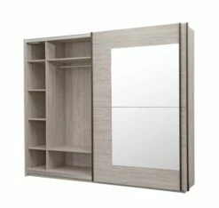 Armoire Maité 250cm, 2 Portes - Décor En Chêne Gris -EMOB-MEUBLES Ventes Margot valonia kast 2 d5af