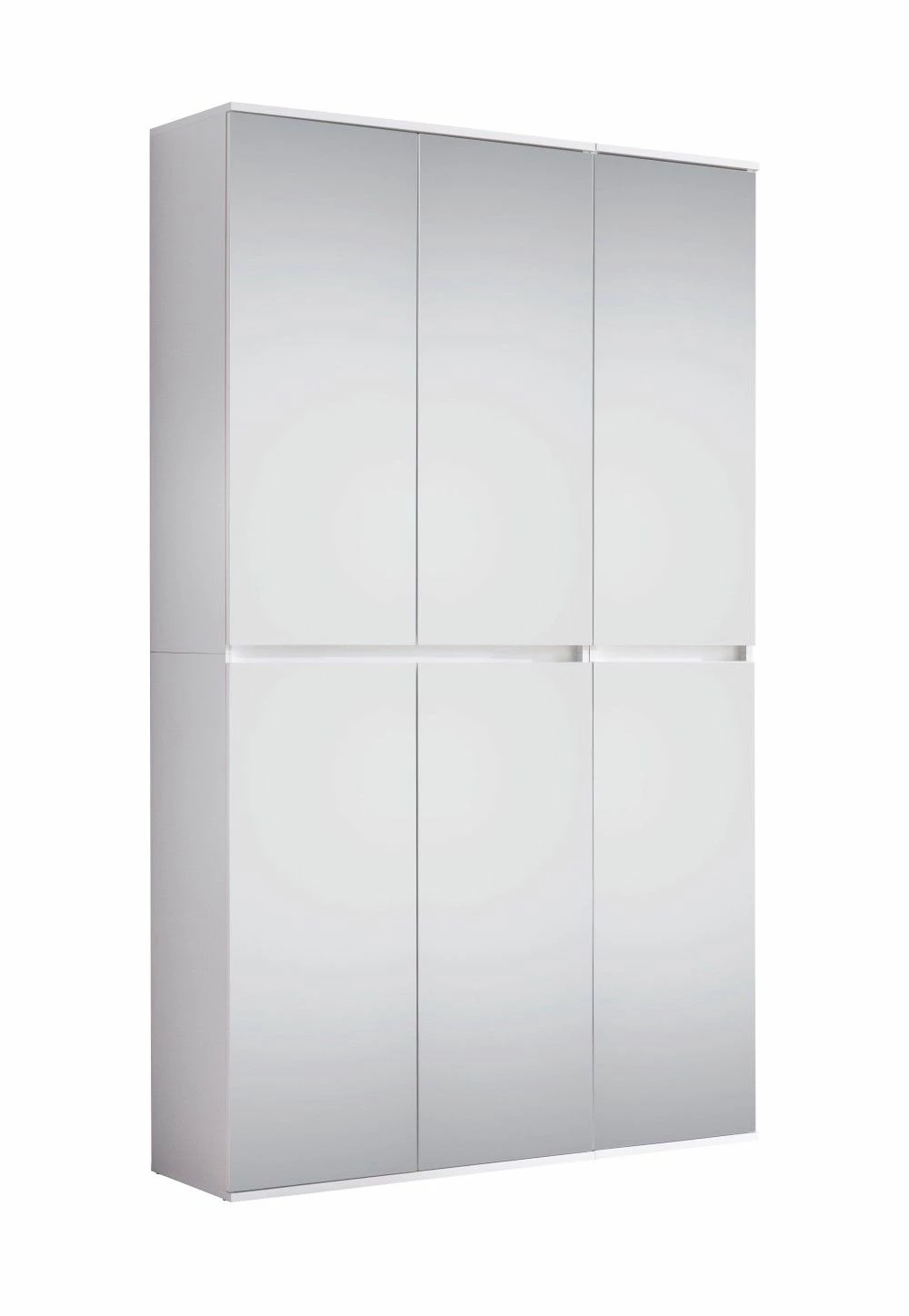 Armoire 6 Portes En Mélamine Blanche Avec Miroir - Moderne Et Facile D'entretien 2 Armoire 6 Portes En Mélamine Blanche Avec Miroir - Moderne Et Facile D'entretien – Image 2