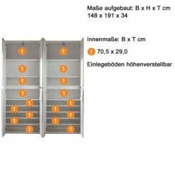 Armoire Combinée Avec Miroir : Moderne, Facile D'entretien, Finition Blanche 13 Armoire Combinée Avec Miroir : Moderne, Facile D'entretien, Finition Blanche -EMOB-MEUBLES Ventes Mirror GD 1718 912 01 Datenblatt db12