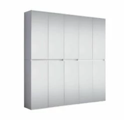Modern White Melamine Wardrobe Mirror - 10 Doors, 19 Shelves, 2 Rails -EMOB-MEUBLES Ventes Mirror GD 1718 913 01 dynamisch Freisteller 1 8cdb