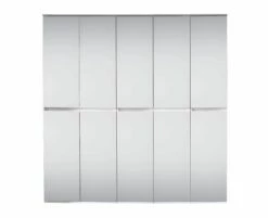 Modern White Melamine Wardrobe Mirror - 10 Doors, 19 Shelves, 2 Rails -EMOB-MEUBLES Ventes Mirror GD 1718 913 01 frontal Freisteller 1 d9b1