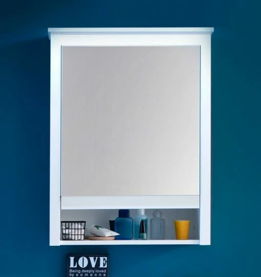 Armoire De Toilette Contemporaine Blanche Avec Rangement Supplémentaire -EMOB-MEUBLES Ventes Ole BD 1839 451 01 frontal D 20180724 be87