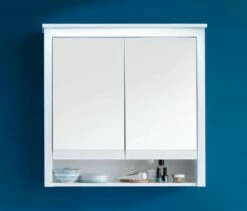 Armoire De Toilette En Mélamine Blanche Avec Espace De Rangement Supplémentaire