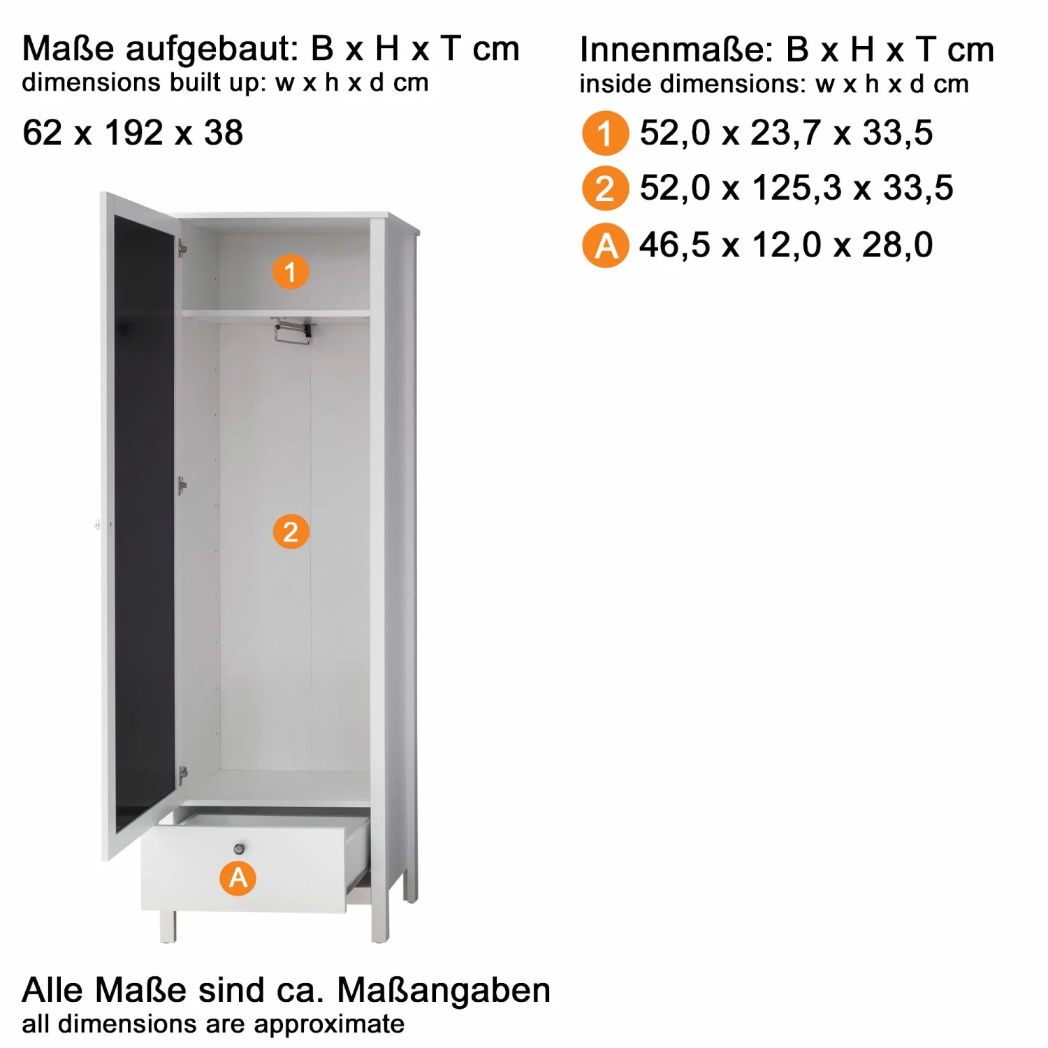 L'armoire White Ole : Moderne, Facile D'entretien, Beaucoup De Rangements". 2 L'armoire White Ole : Moderne, Facile D'entretien, Beaucoup De Rangements". – Image 2