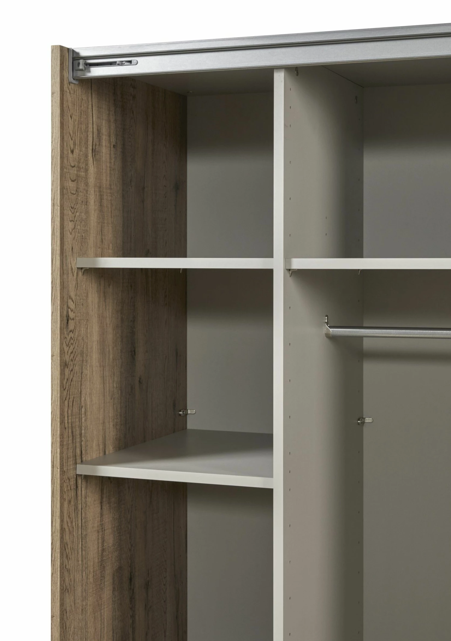 Armoire Anelia 245cm Avec Miroir - Chêne/noir 3 Armoire Anelia 245cm Avec Miroir - Chêne/noir – Image 3