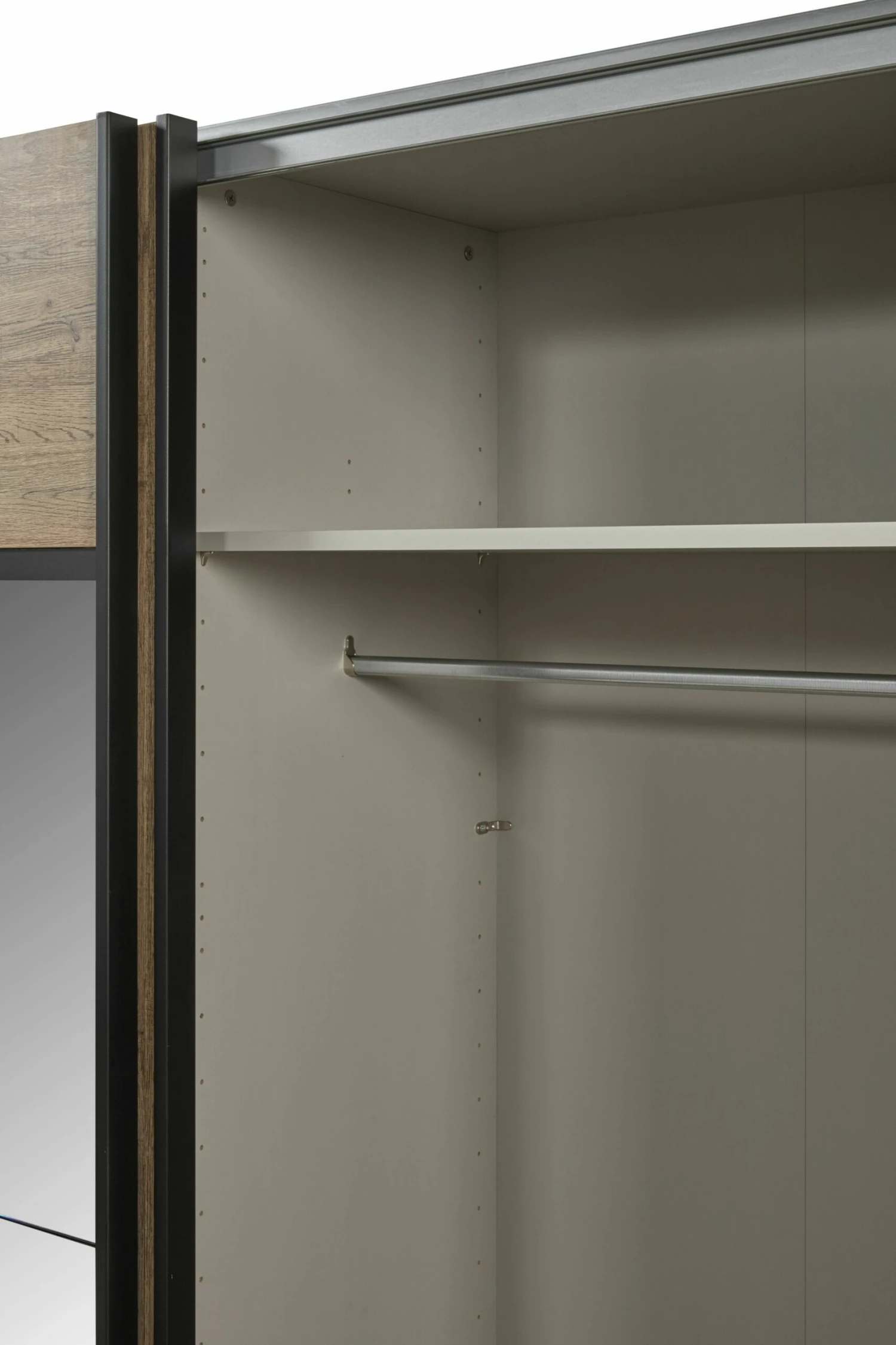 Armoire Anelia 245cm Avec Miroir - Chêne/noir 10 Armoire Anelia 245cm Avec Miroir - Chêne/noir – Image 10