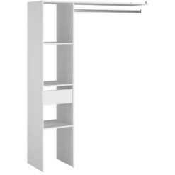 Armoire Botan 138cm, 3 Planches & 1 Tringle & 1 Tiroir - Blanc -EMOB-MEUBLES Ventes Ontwerp zonder titel 3 2303