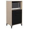 Armoire Pour Micro-ondes Felicity 60cm, 1 Porte & 1 Tiroir - Naturel/noir