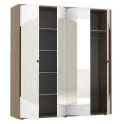 Armoire Avalon 200cm Avec Miroir 4 Portes - Chêne/blanc -EMOB-MEUBLES Ventes Ontwerp zonder titel 2022 05 30T142006.338 e260