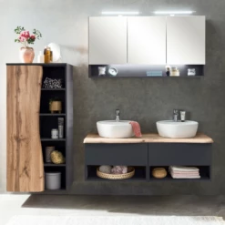 Armoire Toilette Karan 120cm 3 Portes Avec éclairage - Anthracite -EMOB-MEUBLES Ventes Ontwerp zonder titel 2022 06 21T163952.645 1fa2