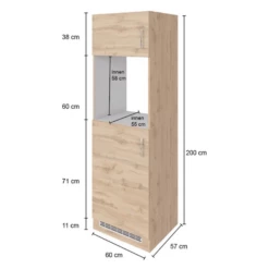 Armoire De Cuisine Pour Réfrigérateur Et Four Sorrella 2 Portes - Chêne/graphite -EMOB-MEUBLES Ventes Ontwerp zonder titel 2022 07 01T085206.777 9713