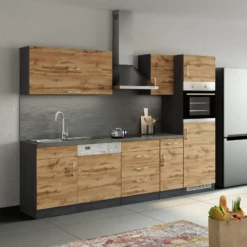 Armoire De Cuisine Pour Réfrigérateur Et Four Sorrella 2 Portes - Chêne/graphite -EMOB-MEUBLES Ventes Ontwerp zonder titel 2022 07 01T085248.212 2549