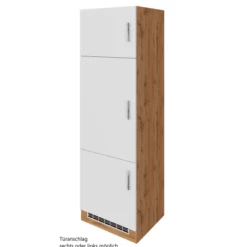 Armoire De Cuisine Pour Réfrigérateur Sorrella 60cm 3 Portes - Blanc/chêne