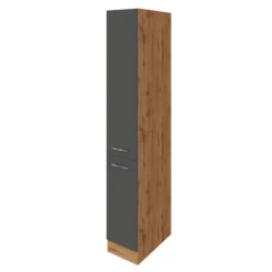 Armoire Apothicaire Sorrella 30cm 2 Tiroirs - Anthracite/chêne