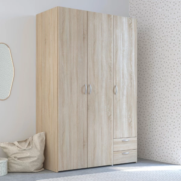 Armoire De Rangement Salvador 3 Portes & 2 Tiroirs - Chêne Sonoma 1 Armoire De Rangement Salvador 3 Portes & 2 Tiroirs - Chêne Sonoma