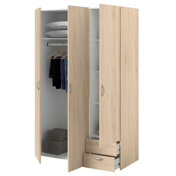 Armoire De Rangement Salvador 3 Portes & 2 Tiroirs - Chêne Sonoma 4 Armoire De Rangement Salvador 3 Portes & 2 Tiroirs - Chêne Sonoma – Image 4