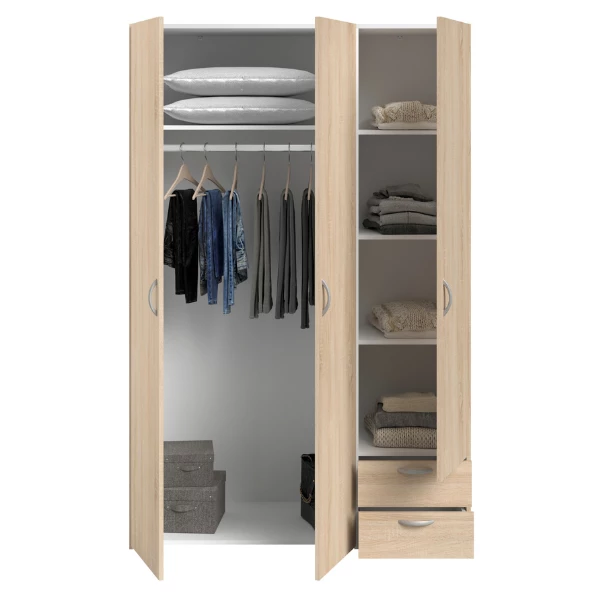 Armoire De Rangement Salvador 3 Portes & 2 Tiroirs - Chêne Sonoma 5 Armoire De Rangement Salvador 3 Portes & 2 Tiroirs - Chêne Sonoma – Image 5