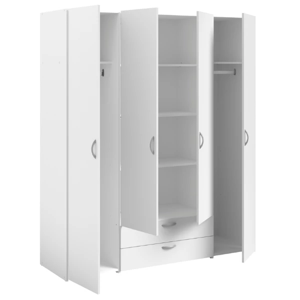 Armoire De Rangement Salvador 4 Portes & 2 Tiroirs - Blanc 8 Armoire De Rangement Salvador 4 Portes & 2 Tiroirs - Blanc – Image 8