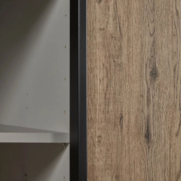 Armoire Anelia 245cm Avec Miroir - Chêne/noir 6 Armoire Anelia 245cm Avec Miroir - Chêne/noir – Image 6