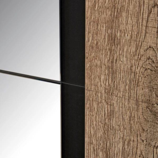 Armoire Anelia 245cm Avec Miroir - Chêne/noir 5 Armoire Anelia 245cm Avec Miroir - Chêne/noir – Image 5