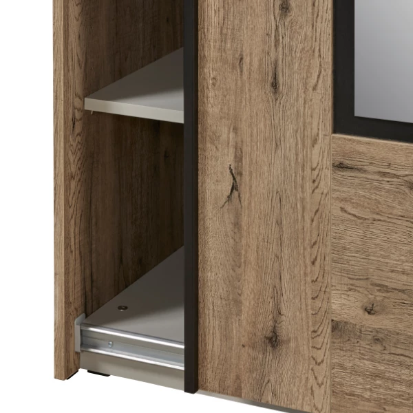 Armoire Anelia 245cm Avec Miroir - Chêne/noir 7 Armoire Anelia 245cm Avec Miroir - Chêne/noir – Image 7