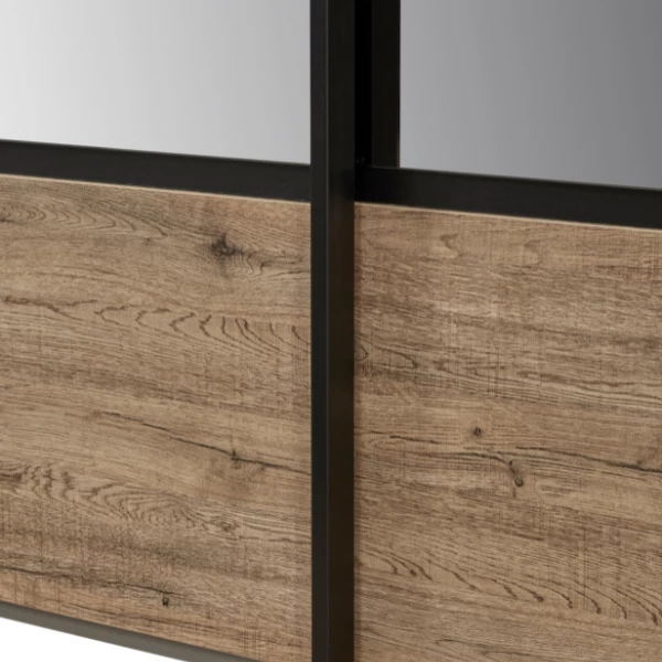 Armoire Anelia 245cm Avec Miroir - Chêne/noir 4 Armoire Anelia 245cm Avec Miroir - Chêne/noir – Image 4