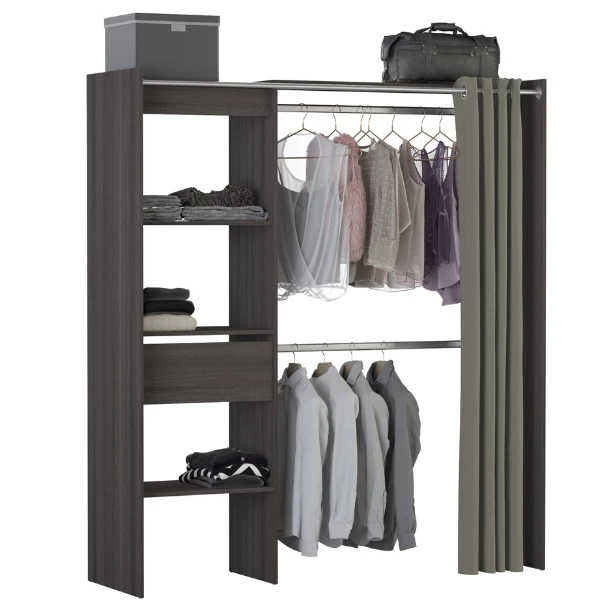 Armoire Extensible Boutique 114/168 Cm-chêne Vulcano 2 Armoire Extensible Boutique 114/168 Cm-chêne Vulcano – Image 2