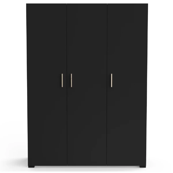 Armoire Liva 3 Portes Tournantes, 1 Tringle Et 5 étagères-chêne Kronberg/noir Mat 7 Armoire Liva 3 Portes Tournantes, 1 Tringle Et 5 étagères-chêne Kronberg/noir Mat – Image 7