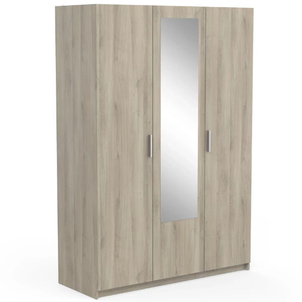 Armoire Prya 3 Portes Tournantes, 4 étagères Et 1 Tringle-Chêne Kronberg 7 Armoire Prya 3 Portes Tournantes, 4 étagères Et 1 Tringle-Chêne Kronberg – Image 7