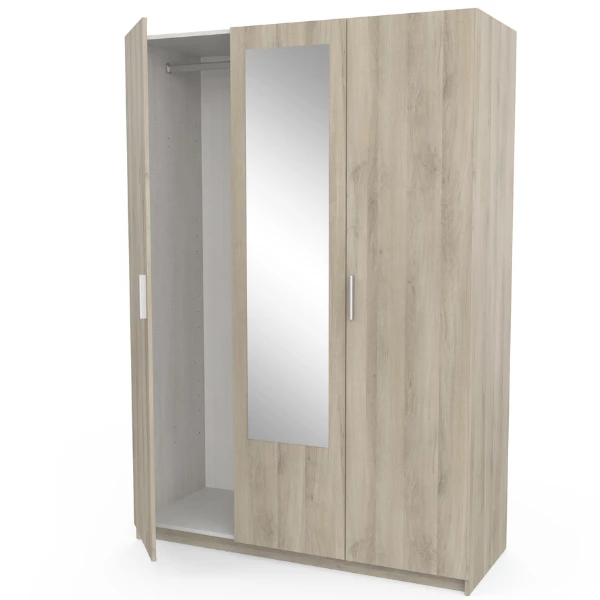 Armoire Prya 3 Portes Tournantes, 4 étagères Et 1 Tringle-Chêne Kronberg 5 Armoire Prya 3 Portes Tournantes, 4 étagères Et 1 Tringle-Chêne Kronberg – Image 5