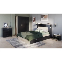 Armoire Liva 3 Portes Tournantes, 1 Tringle Et 5 étagères-chêne Kronberg/noir Mat 9 Armoire Liva 3 Portes Tournantes, 1 Tringle Et 5 étagères-chêne Kronberg/noir Mat -EMOB-MEUBLES Ventes Ontwerp zonder titel 2023 05 09T163151.843 897f