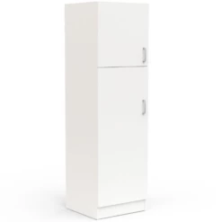 Armoire à Provisions Sofie 204 Cm De Haut 2 Portes Tournantes Et 4 étagères-blanc Mat