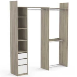 Armoire Modulable Swift 3 Tringles, 3 étagères, 1 Porte-chaussures, 1 étagère à Chapeaux Et 3 Tiroirs-Chêne Kronberg/blanc Mat 19 Armoire Modulable Swift 3 Tringles, 3 étagères, 1 Porte-chaussures, 1 étagère à Chapeaux Et 3 Tiroirs-Chêne Kronberg/blanc Mat -EMOB-MEUBLES Ventes Ontwerp zonder titel 2023 05 11T103050.697 f777