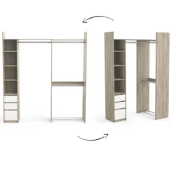 Armoire Modulable Swift 3 Tringles, 3 étagères, 1 Porte-chaussures, 1 étagère à Chapeaux Et 3 Tiroirs-Chêne Kronberg/blanc Mat 16 Armoire Modulable Swift 3 Tringles, 3 étagères, 1 Porte-chaussures, 1 étagère à Chapeaux Et 3 Tiroirs-Chêne Kronberg/blanc Mat -EMOB-MEUBLES Ventes Ontwerp zonder titel 2023 05 11T103514.550 527e