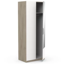Penderie Spectre 80cm Avec Miroir - Blanc Mat/chêne -EMOB-MEUBLES Ventes Ontwerp zonder titel 2023 06 09T092207.847 2493