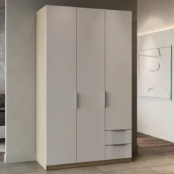 Armoire Spectre 120cm - Blanc Mat/chêne
