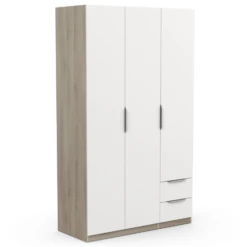 Armoire Spectre 120cm - Blanc Mat/chêne -EMOB-MEUBLES Ventes Ontwerp zonder titel 2023 06 09T101234.154 d115