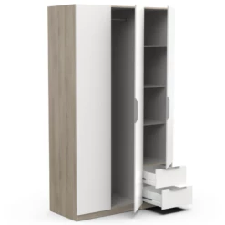 Armoire Spectre 120cm - Blanc Mat/chêne -EMOB-MEUBLES Ventes Ontwerp zonder titel 2023 06 09T101434.344 3c4c